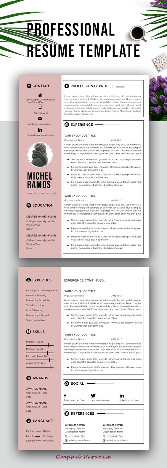 pages resume template download